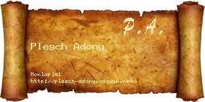 Plesch Adony névjegykártya